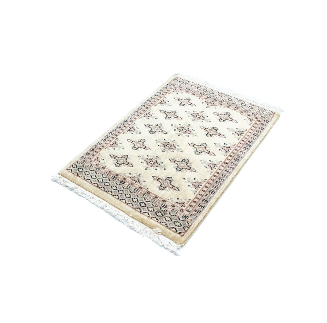 Hand Knotted Wool and Silk Beige/Black Indoor/Outdoor Rug
