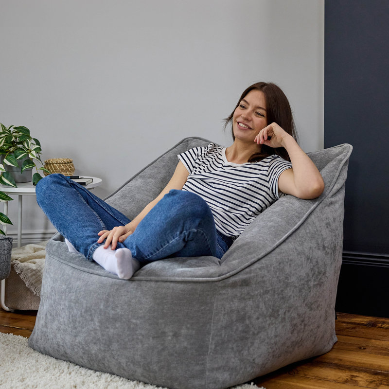 Natalia Armchair Bean Bag, Grey, Chenille