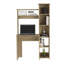 Bureau d'écriture Versalles, bureau de studio ou de bureau moderne, deux tablettes supérieures et cinq tablettes ouvertes latérales pour l'organisation de livres-1063294258