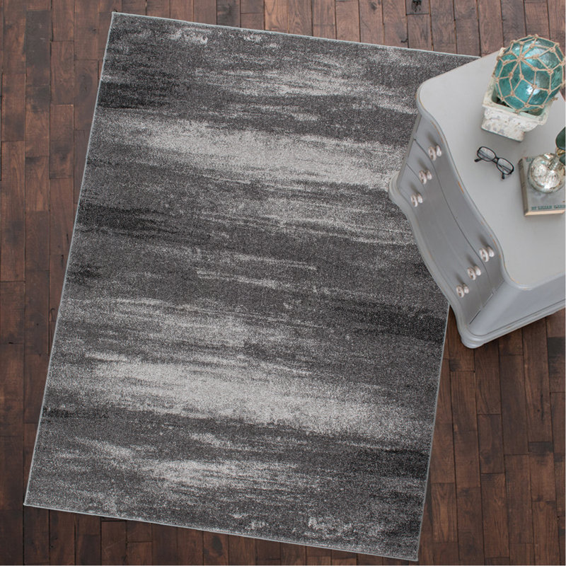 Tapis abstrait gris Augusta, Rectangle 7 pi 10 po x 10 pi 6 po