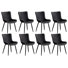 Chaises de salle à manger rembourrées en cuir PU avec chaises à oreilles modernes et pieds en métal