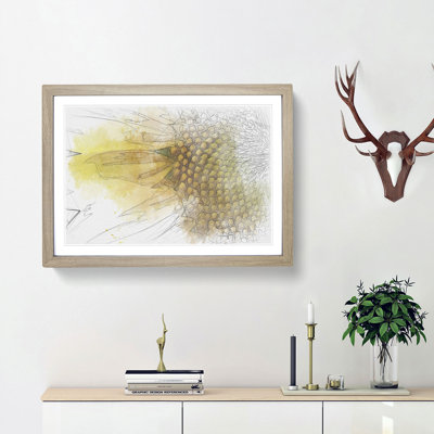 Petals of the Yellow Sunflower Sketch - Picture Frame Graphic Art Print