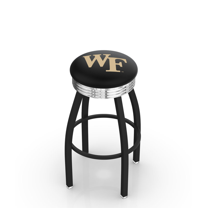Tabouret de bar Logo Series, Tabouret de bar d'une hauteur de siège de 30 po, Chrome soudé solide, Université Wake Forest