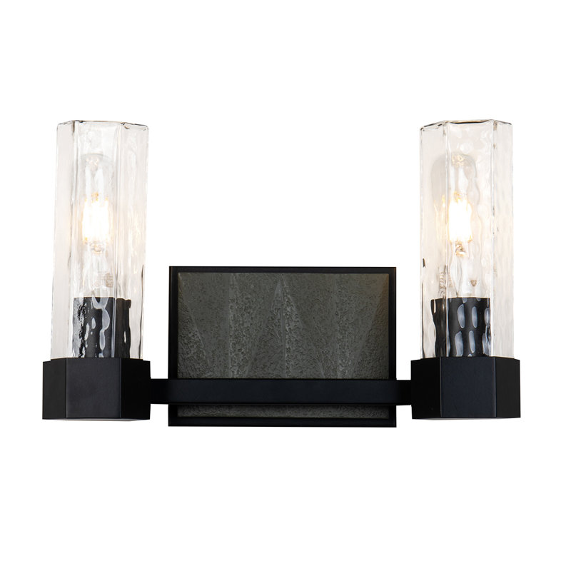 Navarre 2 Light Bath Vanity In Black And Grey