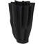 Vase décoratif tulipe nervuré abstrait en céramique noire avec bordure angulaire, 10 po x 10 po x 15 po-1115836554