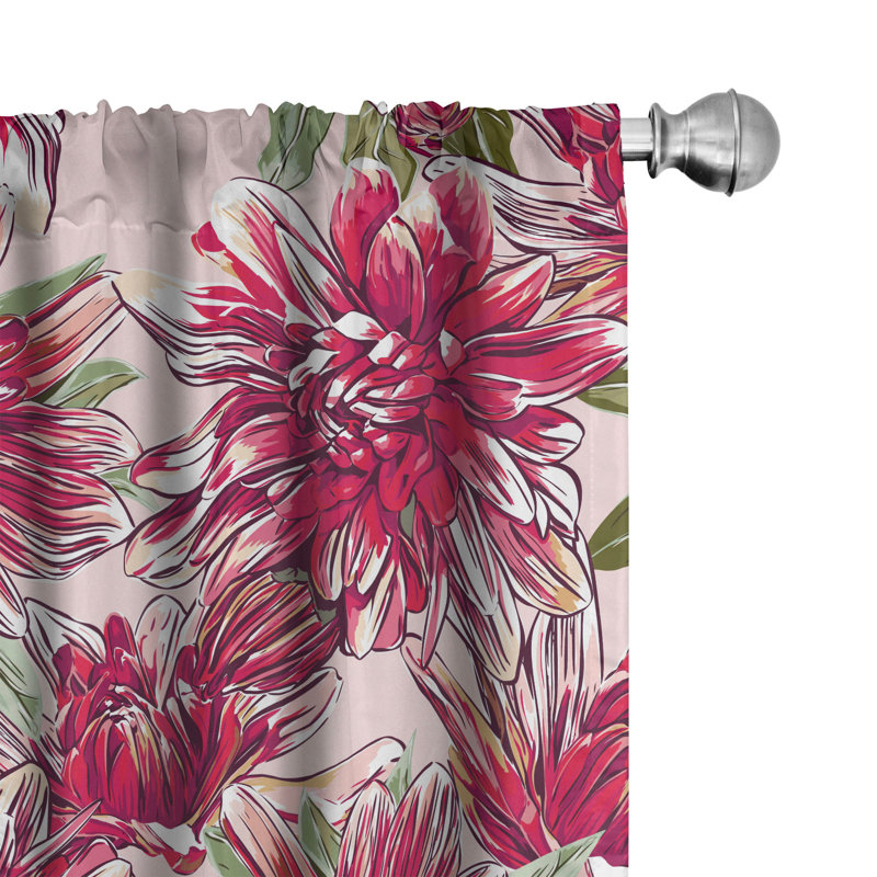 Burchette Semi Sheer Curtain Pair, 28" W x 84" L