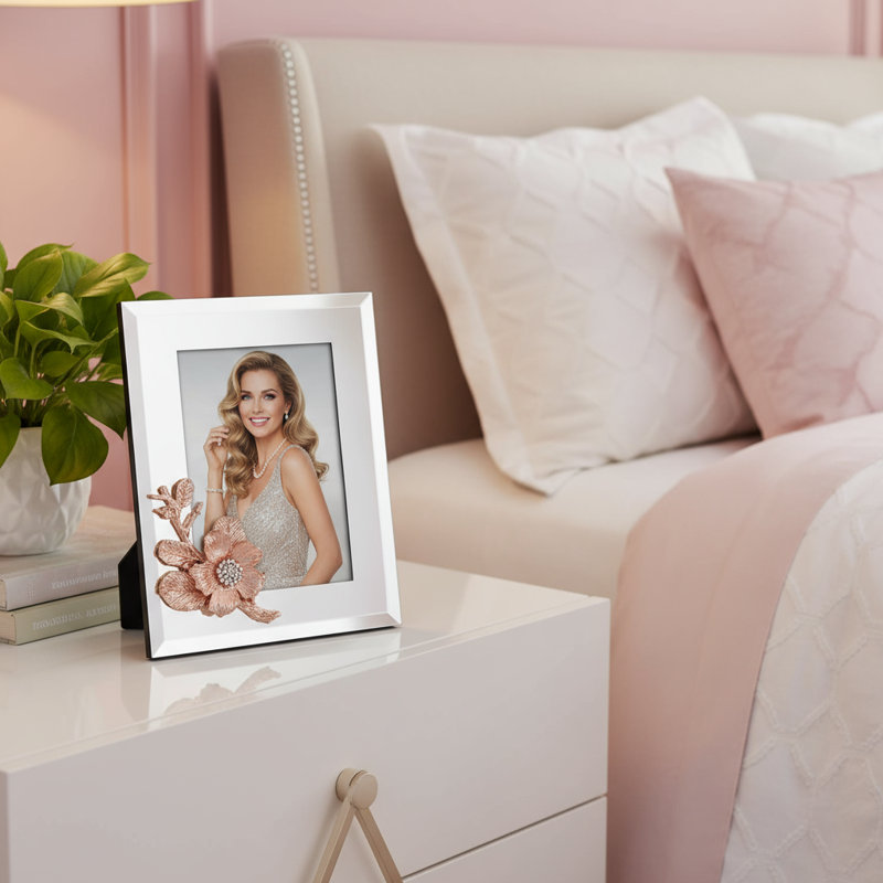 Botanica Glass Picture Frame, 5" x 7", Rose Gold