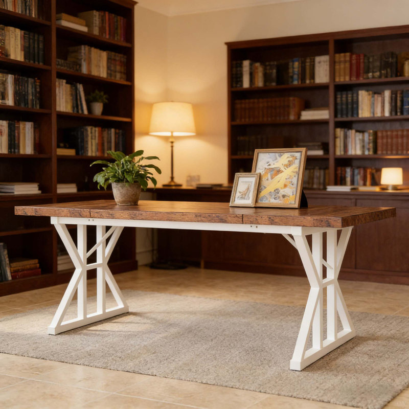 Table de salle à manger TribeSigns Taneja, H 29,52 po x L 70,86 po x l 31,49 po, Blanc