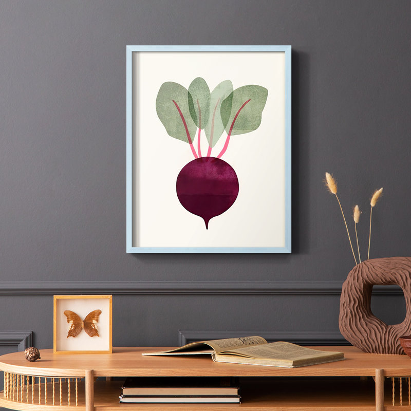 Reproduction encadrée Organic Veg IX - bois massif, Bleu, H 10 po x l 8 po