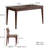Black Walnut Dining Table And Chair Combination 4 - Person Walnut Solid Wood Top Four Leg Dining Set-101005136