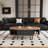 47" Mid-century Modern Fluted And Oval Coffee Table With A Drawer