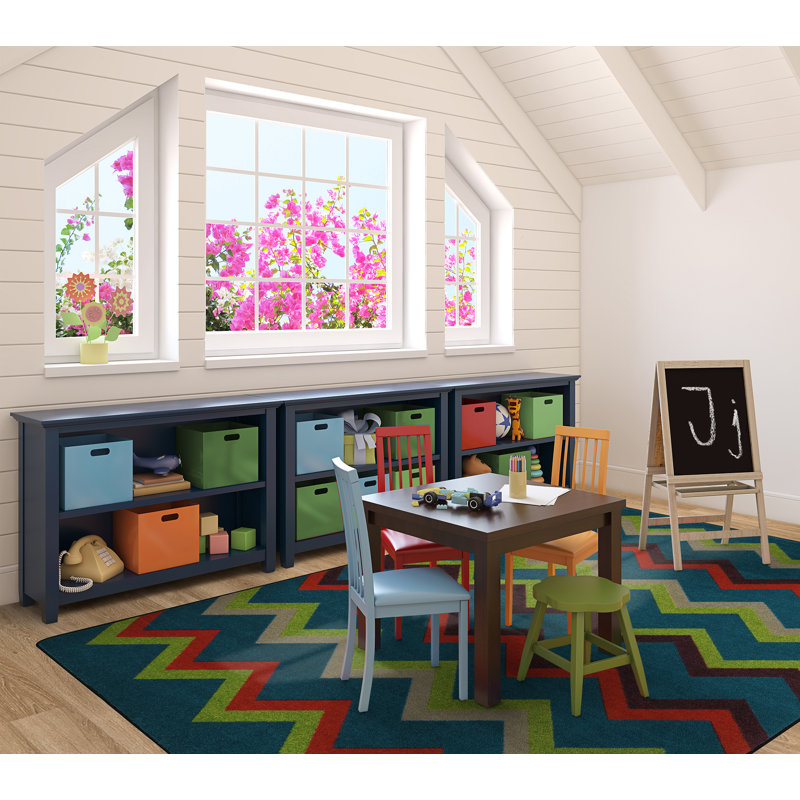 Sonic Chevron Tufted Tropics Area Rug, Rectangle 5'4" x 7'8"