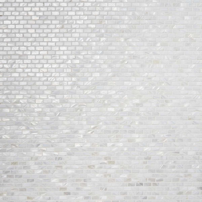 Mother of Pearl .5x1 Mini Brick Polished Pearl Shell Mosaic Tile