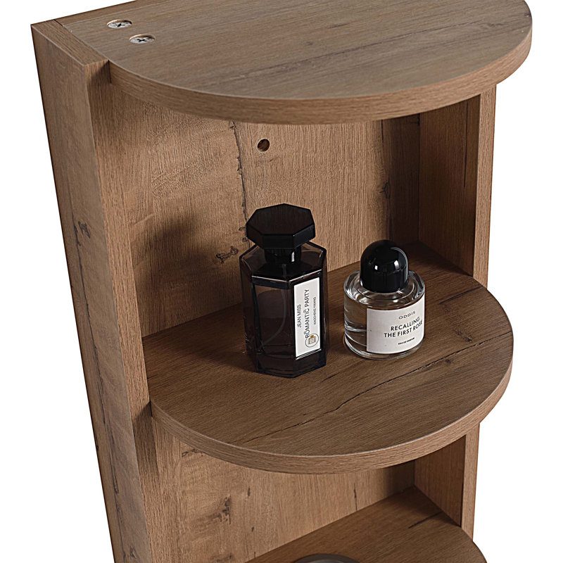 12" Bathroom Wall-Mounted Storage Rack, Imitative Oak