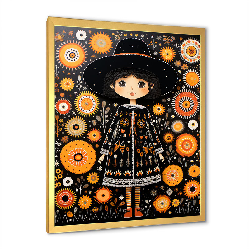 Beauté mexicaine du ranch - Art mural mexicain, Cadre doré simple, H 20 po x l 12 po x P 1 po