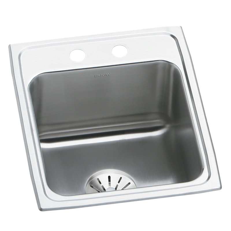 Évier de cuisine encastrable L 17 po x L 22 po avec ensemble de drain lustertone, 2 trous
