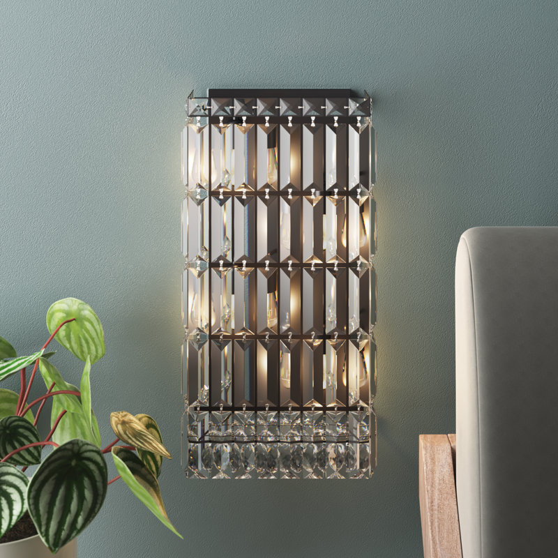 Applique murale encastrée à 4 lumières à intensité variable Baldrik, Noir, 2 lumières, H 12 po x l 6 po x P 6 po