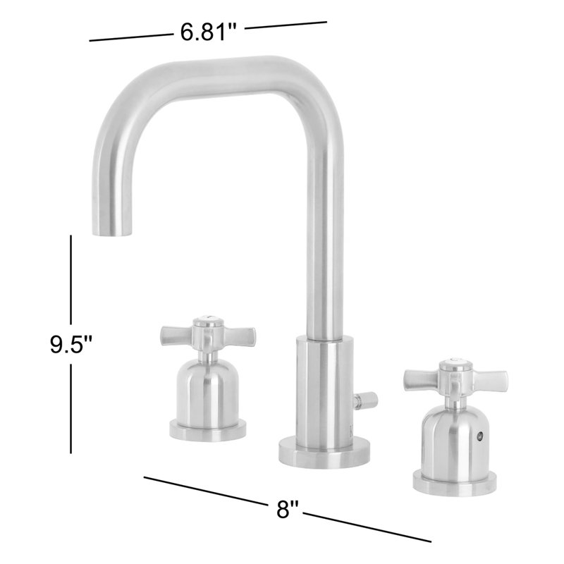 Kingston Brass Millennium Two-Handle 3-Hole Deck Mount Widespread Bathroom Faucet with Brass Pop-Up Drain, Matte Black