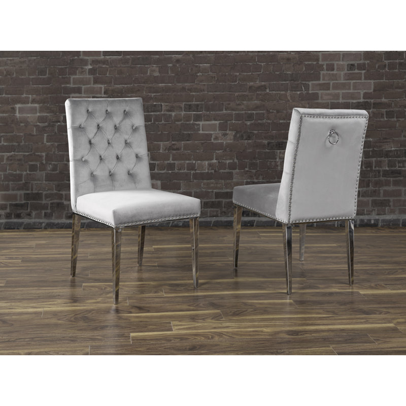 Chaise d'appoint en velours 21 po Scroggs, Gris