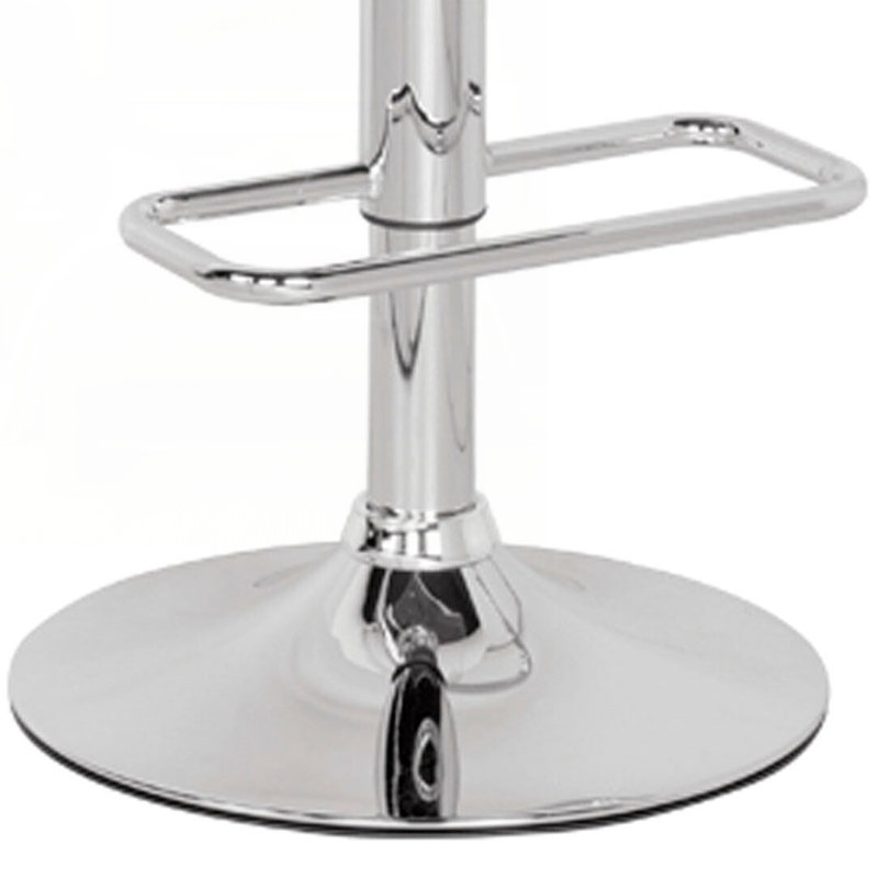 Tabouret réglable à finition grise et chrome Rania avec pivot, Gris, Tabouret de bar (siège d'une hauteur de 31 po)