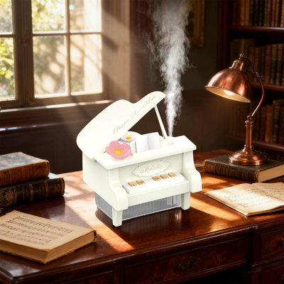Piano - Flower Humidifier - USB Charged For Bedroom AC Room - Moisturizing With Fine Mist2 Mist Modes Colourful Light