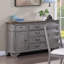 Console à buffet, 6 tiroirs, 2 armoires, gris 60 po, brun