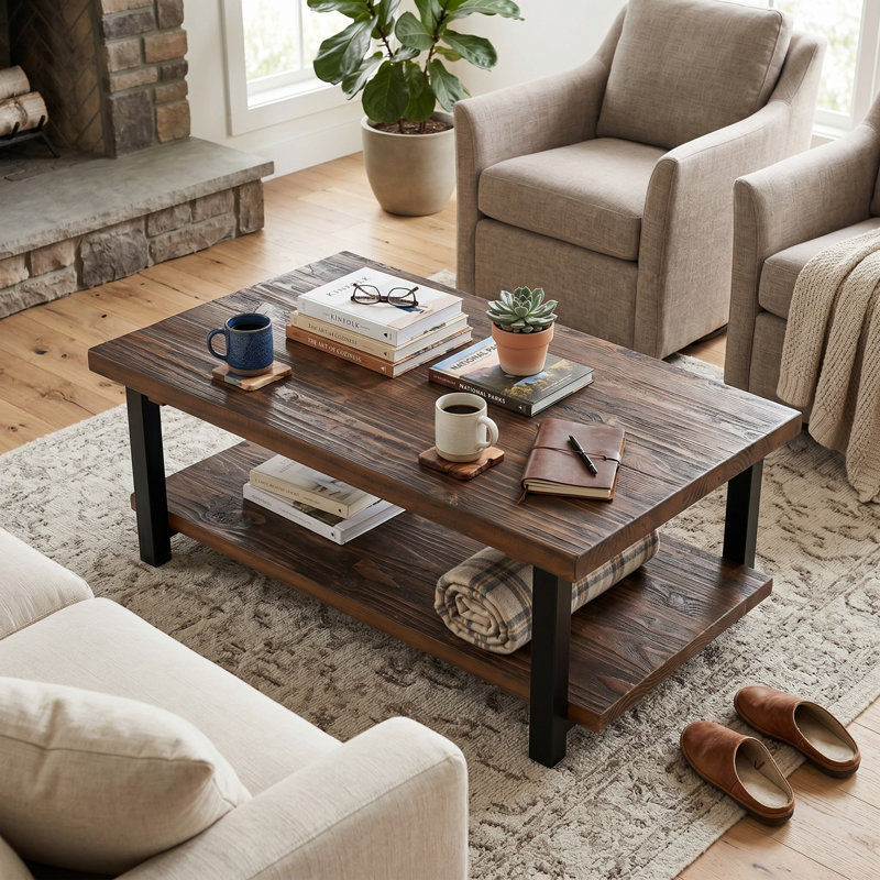 Pomona (L) 48" x (W) 32" x (H) 18" Coffee Table, Natural