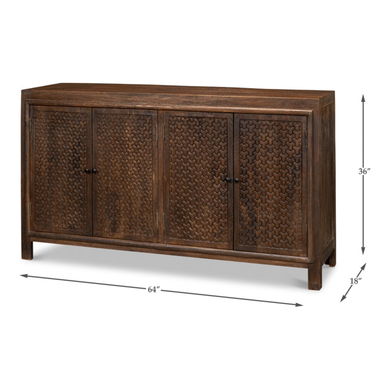 Battle Chainmail 64'' W Solid Wood Sideboard