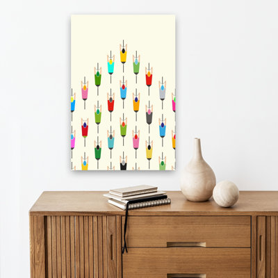 Colorful Peloton Race Abstract Colorful Geometric Wall Art Print