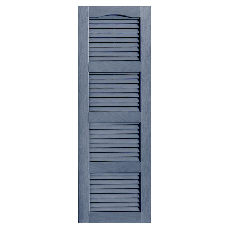 Paire de volets à persiennes cathédrale style quadruple ouverts, Bleu, 63 po, 18 po