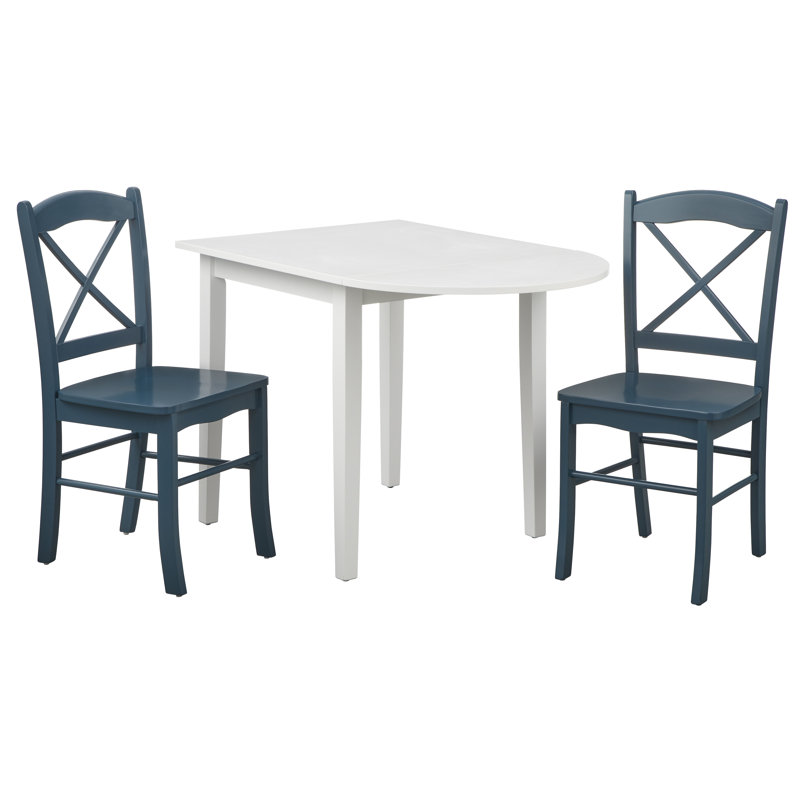 Castellon 3-Piece Breakfast Nook Dining Set, Midnight Blue