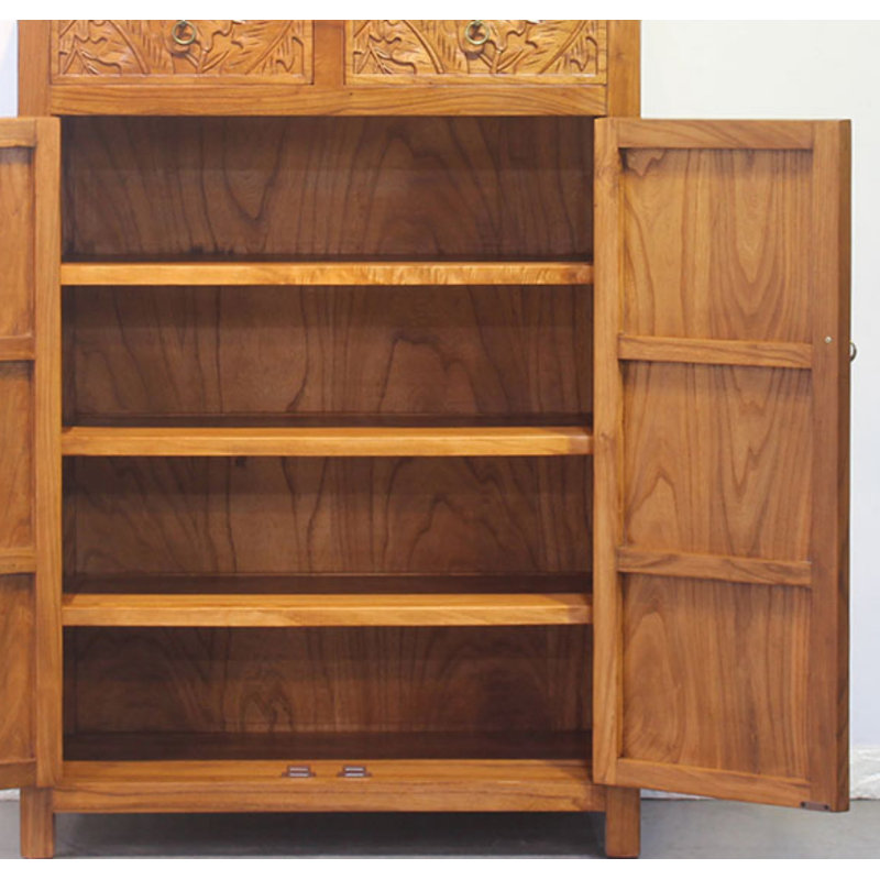 Armoire décorative en bois massif de style thaïlandais