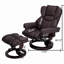 Fauteuil inclinable et repose-pieds 31 po contemporain en similicuir avec base pivotante en métal