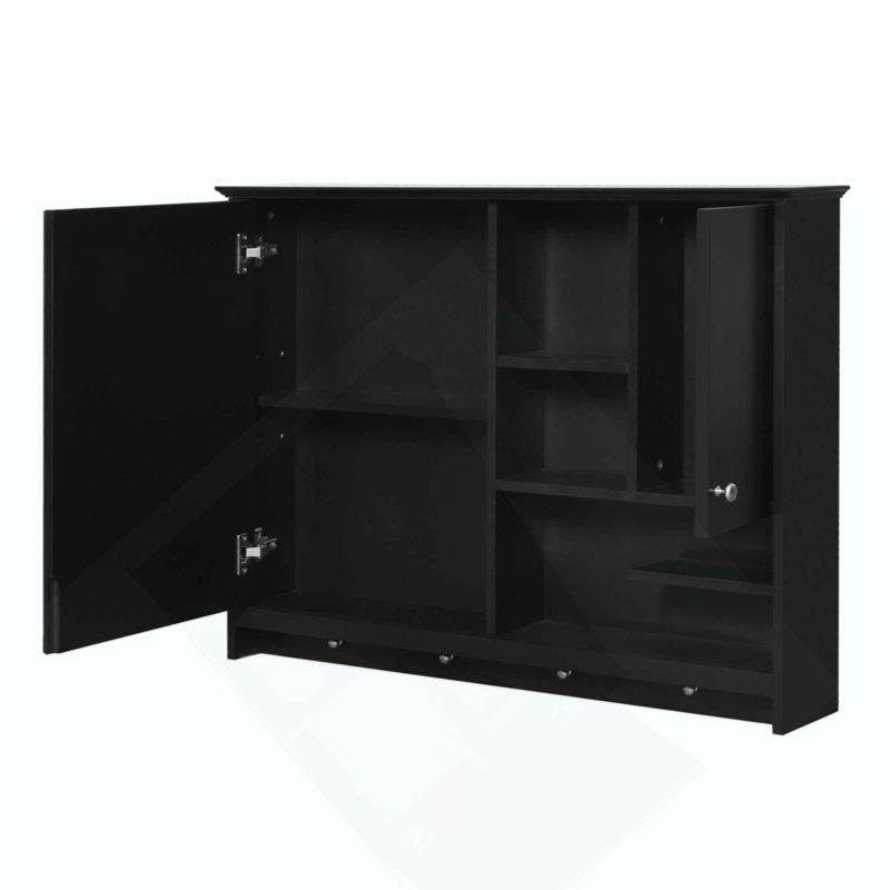 Armoire à pharmacie murale, armoire de rangement pour salle de bain avec porte miroir et tablette ajustable, armoire à miroir pour salle de bain