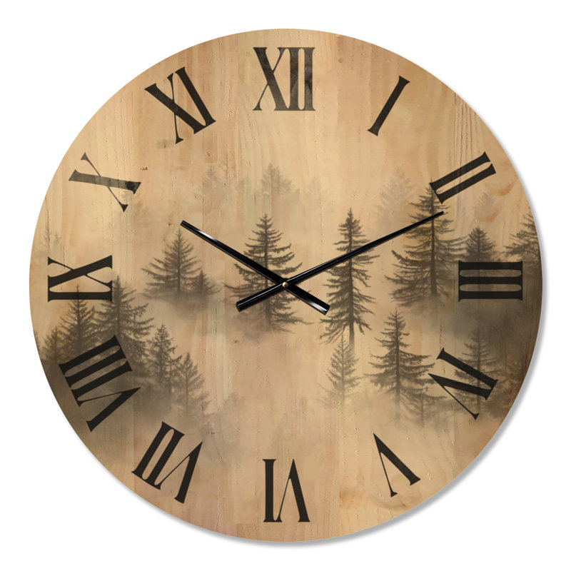 Très grande horloge murale en bois Wilderness, Grand