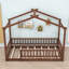 Structure de lit en bois avec clôture et lattes Dorset-67699458-67699457