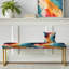 Banc rembourré camouflage doré-135649690