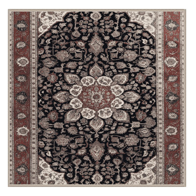 Machine Washable Persian Brown Area Rug