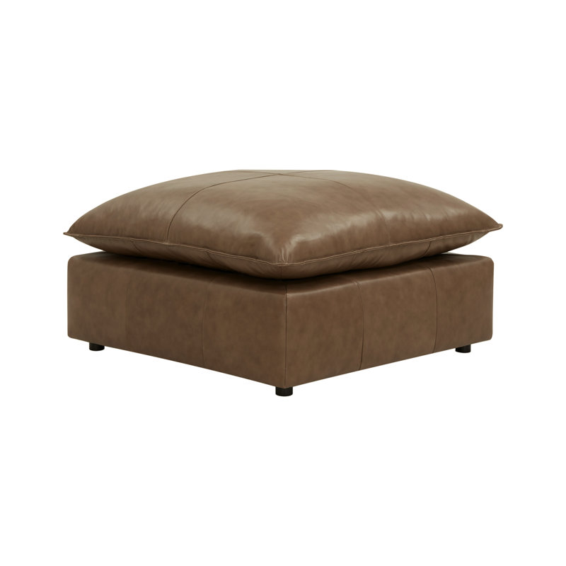 Azevedo Brown Leather Ottoman