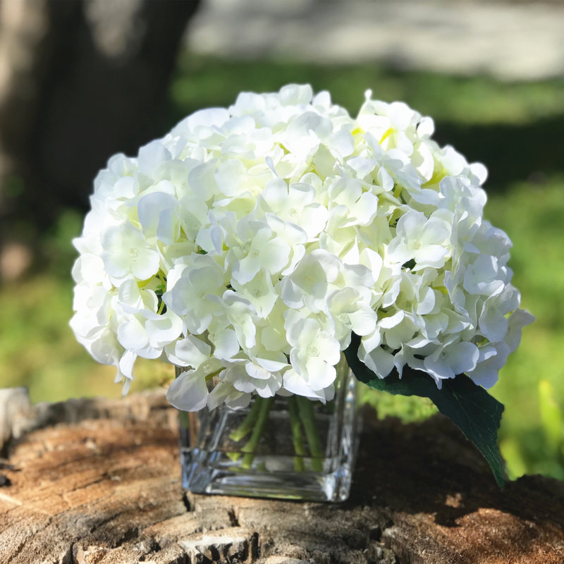 Silk Hydrangea Arrangement in Vase