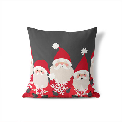 Santa & Snowflakes Holiday Decorative Throw Pillow
