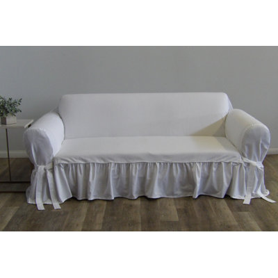 Amy Cotton Box Cushion Loveseat Slipcover