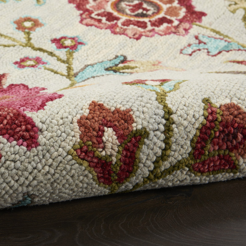 Tapis traditionnel transitionnel multicolore Norah Eclectic, Rectangle 5 pi x 7 pi