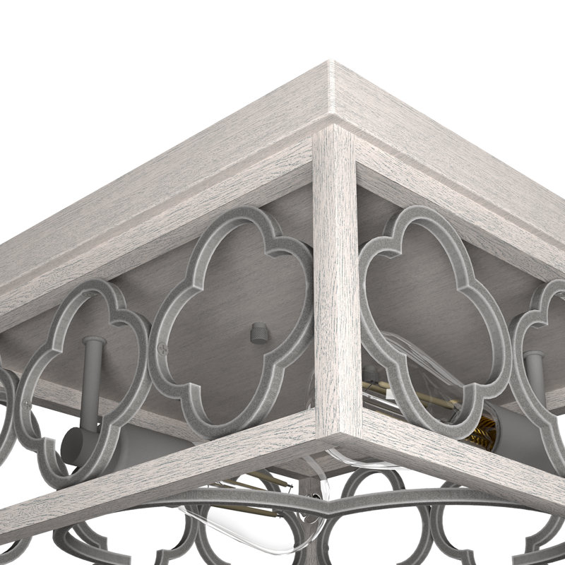 Gablecrest 2-Light 13.5'' Flush Mount, Distressed White/Gray