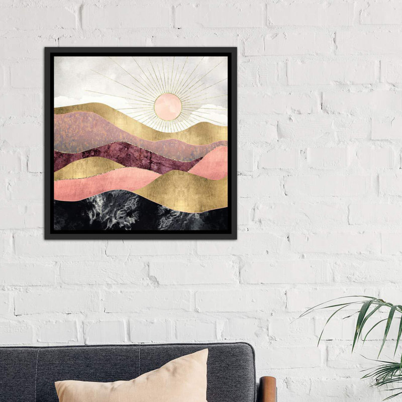 « rosé sun » par spacefrog designs-print, Toile avec cadre noir, H 18 po x l 18 po x P 1,5 po