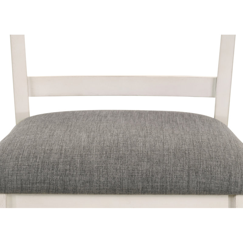 Tabouret de bar rembourré 2 pièces, Grey Seat/ White Frame