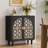 29.84" Black Bohemian Carved Storage Cabinet-561736872