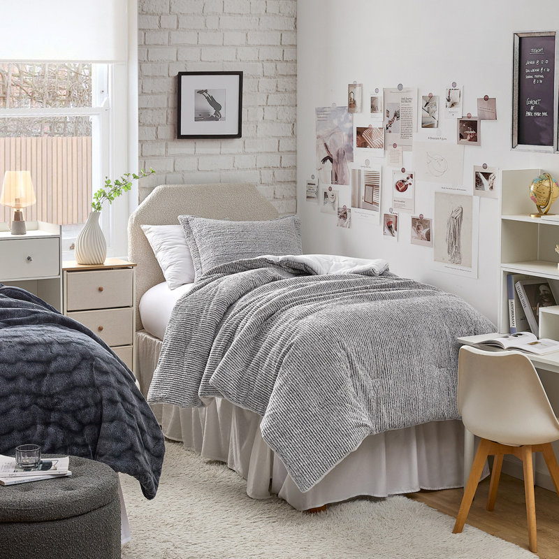 Glacier Frost - Coma Inducer Oversized Comforter Set - Snowy Gray, Twin Extra Long Comforter + 1 Standard Sham