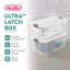 Bac de rangement empilable en plastique transparent avec couvercle blanc Sterilite