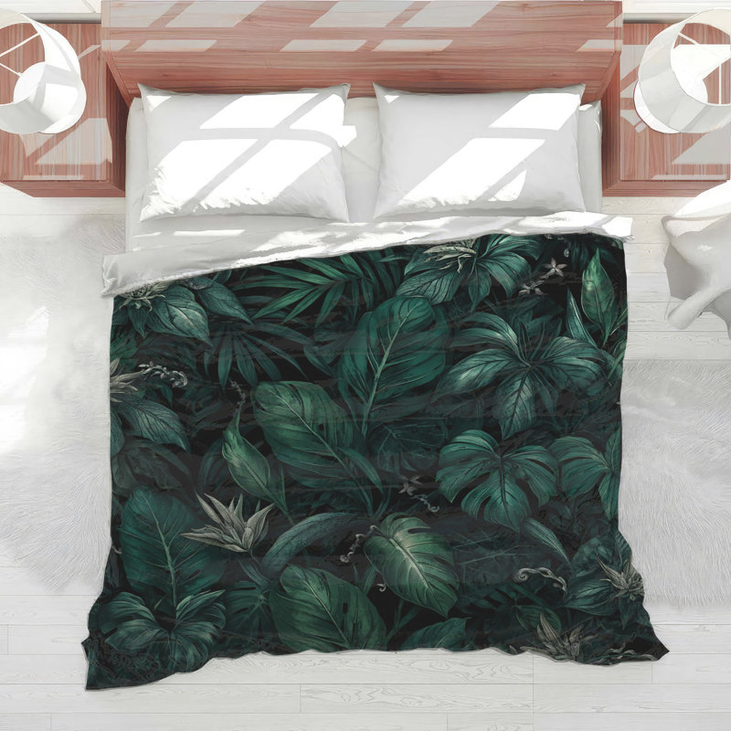 Édredon feuilles de verdure tropicales, Grand lit